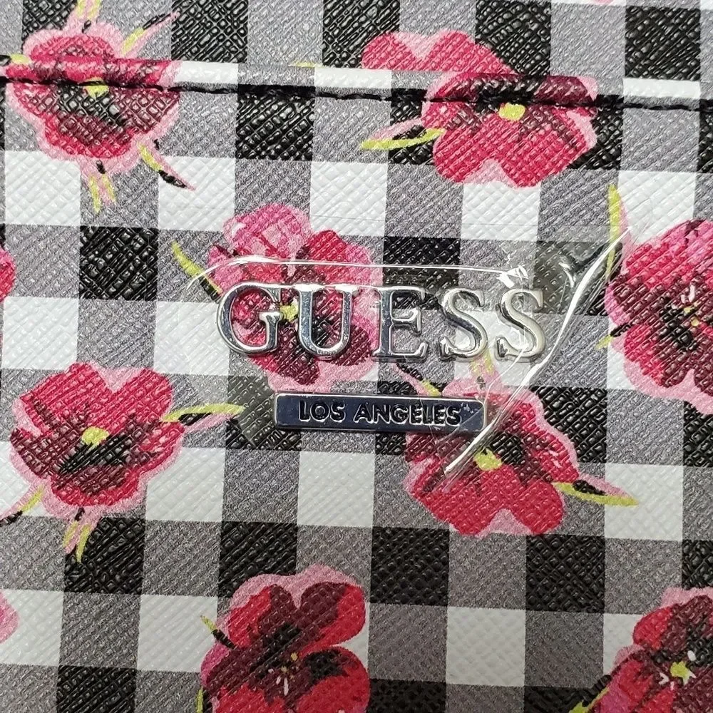 Guess black and pink large wristlet